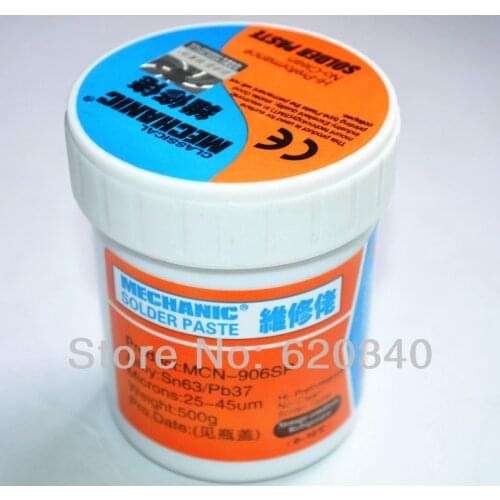 Free shipping Full bottle 100% Hong Kong MECHANIC BGA Solder Flux Paste Soldering Tin Cream Solder Flux Sn63/Pb37 25-45um 500g