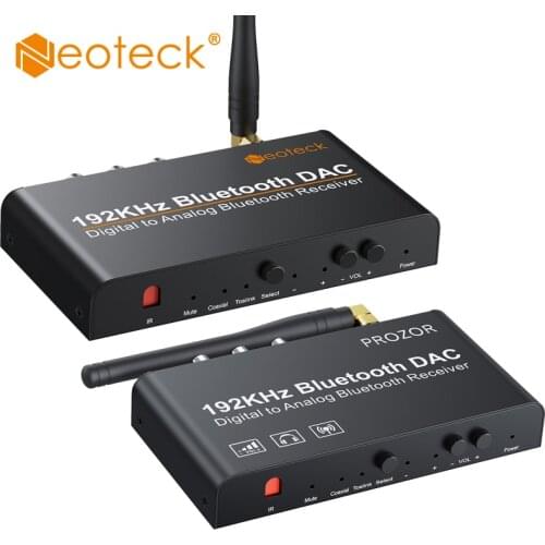 Neoteck 192kHz Bluetooth DAC Support Volume Control/ Mute / Power ON or OFF by IR Remote Control Audio Converter Support APTX
