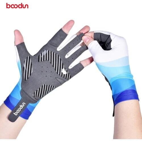 Boodun Breathable Fishing Half Finger Gloves Summer Sunscreen Anti-slip Outdoor Fishing Cycling Gloves Fishing Accessories