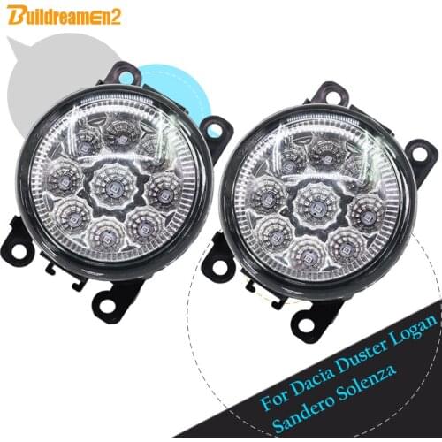 Buildreamen2 For Dacia Duster Logan Sandero Solenza Car Fog Light Daytime Running Light DRL LED Light Lamp 12V White Blue Yellow