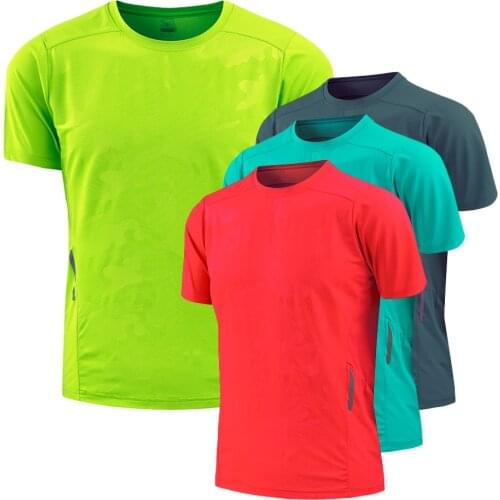 Quick Drying T Shirt For Men Summer Gym Shirt Sportswear Running T-Shirts Fitness Jogging Tops Outdoor Training Short Sleeves
