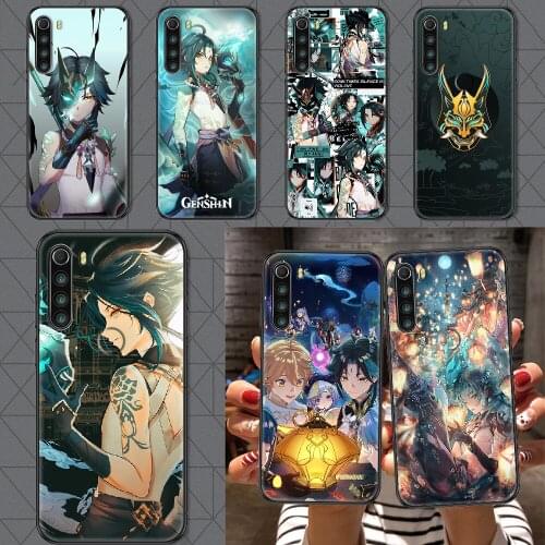 Genshin Impact xiao Phone case For Xiaomi Redmi Note 7 7A 8 8T 9 9A 9S 10 K30 Pro Ultra black soft cover silicone hoesjes