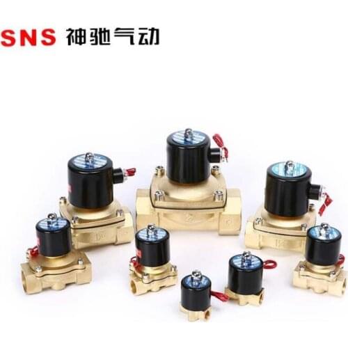 SNS Solenoid Valve Water Air Valve MODEL 2W-025-08 2W040-10 2W-160-15 2W-200-20 2W-350-35 2W-400-40 2W-500-50 AC220V 110V DC24V