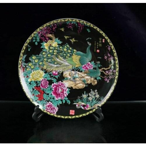 China Old porcelain Famille rose pattern appreciation plate