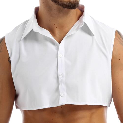 IEFiEL Mens Fashion Fake Collar Detachable Dickey Casual Shirts Decorative Half Shirts False Collar for Jackets Tank Tops
