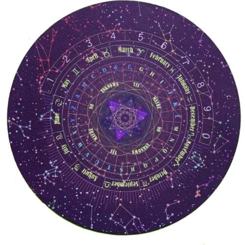 Round Pendulum Divination Tablecloth Tarots Card Pad Runes Altar Table Cloth M68D