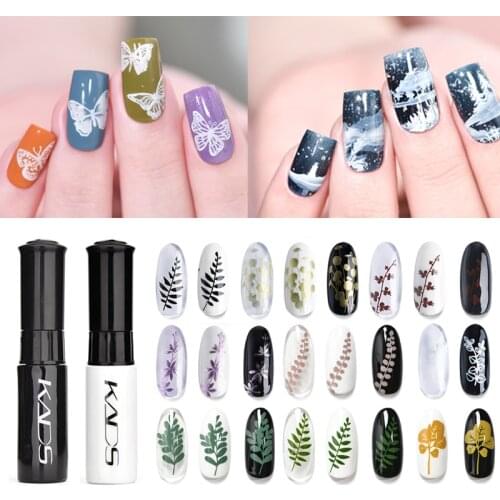 2Pcs Nail Art Stamping Polish Black White 7ml Nail Stamp Plate Printing Polish For DIY Nail Art Decoration Varnish Lacquer