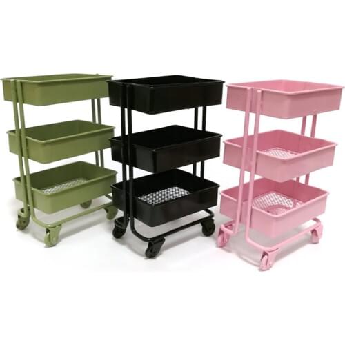 Miniature Dollhouse Metal Display Shelf with 4 Wheels Room Furniture 1/12 Scale