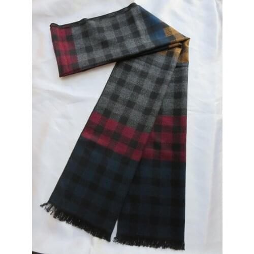 Men 100% Silk Scarf Vintage Winter Warm Neckerchief Double Sides Soft Nap 180*32cm
