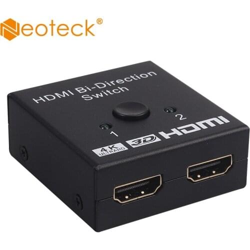 Neoteck HDMI-Compatible Bi directional Switcher Splitter 1 Input 2 Output Switcher 1080p 3D HDMI-Compatible Converter Adapter