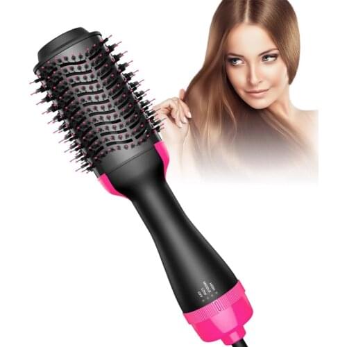 One Step Hair Dryer Straight Hair Comb Negative Ions Dryer Brush Professional Rotating Comb Style Blow Hot Air Brush Salon Tools