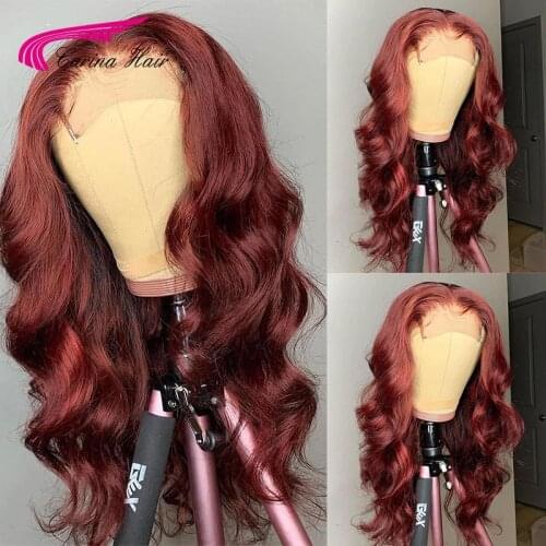 Human Brazilian Hair Wigs Colored Human Hair Wigs PrePlucked Human Hair Wigs For Black Women Human Hair Body Wave Lace Front Wig