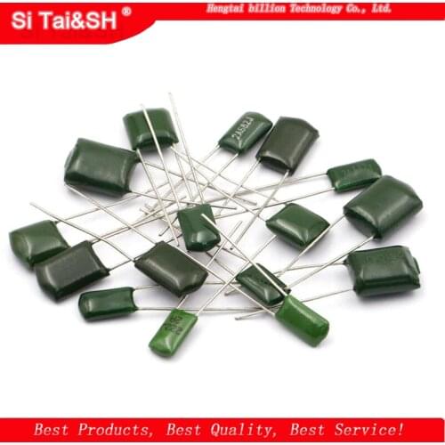 20pcs Polyester film capacitor 250V 400V 1000V 2.2nF 4.7nF 10nF 22nF 68nF 100nF 2E222J 2E472J 2E223J 2E683J 2E104J 2G103J 3A332J