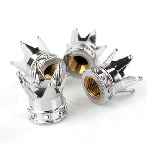 1Pcs Useful Silver Crown Tyre Tire Valve Stems Air Cover Car Truck Wheel Rim Dust Cap