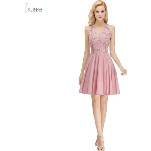 Burgundy Chiffon Short Bridesmaid Dresses 2019 Sexy Elegant Wedding Party Dress Guest Gown V Neck Sleeveless vestido madrinha