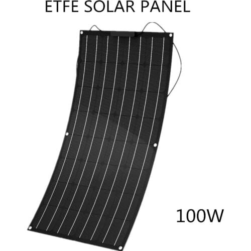 China manufacture High efficiency etfe 100W 18v solar panel monocrystalline solar cell flexible solar panel for camper charger