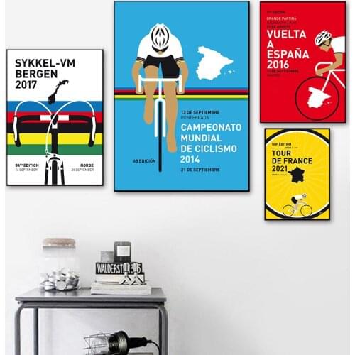 Sports France Universal Cycling Tour Poster Art Prints Ride Gym Stadium Canvas Painting Road World Champion Wall Pictures Decor