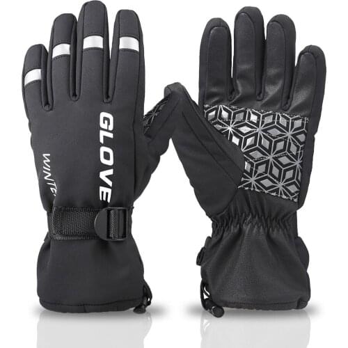 Touch Screen Bike Gloves Winter Thermal Windproof Warm Full Finger Cycling Gloves Waterproof Bicycle Glove For Men Women