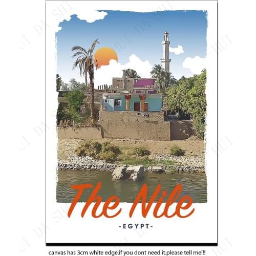 Retro Vintage Style Travel Poster or Canvas Picture - The Nile Egypt