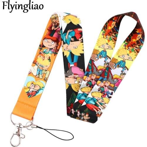 Funny Cartoon Character Lanyard Keys Phone Holder Funny Neck Strap With Keyring ID Card DIY Animal webbings ribbons Hang Rope