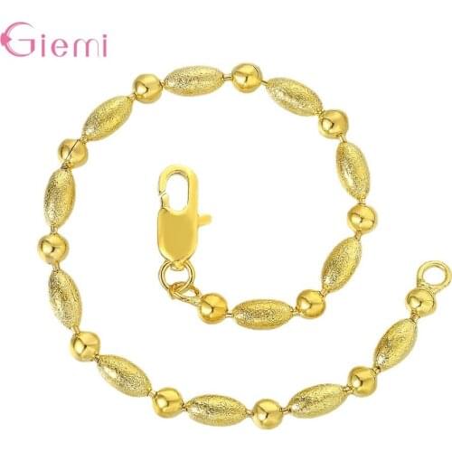 925 Sterling Silver Vintage Gold Charm Designer Bracelet For Women Girls Fashion Jewelry Best Friend Gift Wholesale