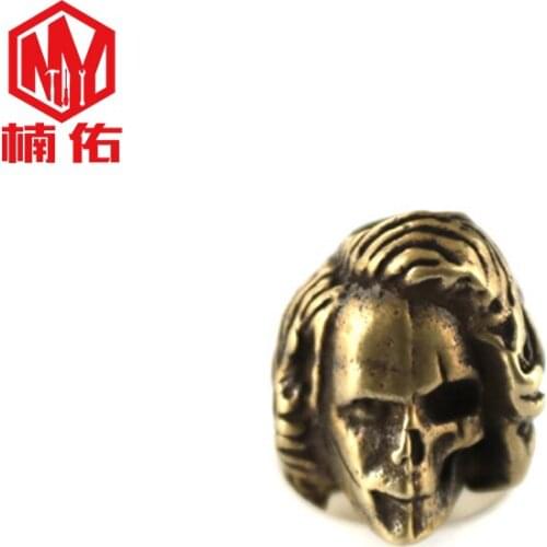 1PC EDC Paracord Beads Clown Retro Brass Copper Lanyard Pendants Knife Beads Umbrella Rope Cord Necklace Bracelet Beads Pendants