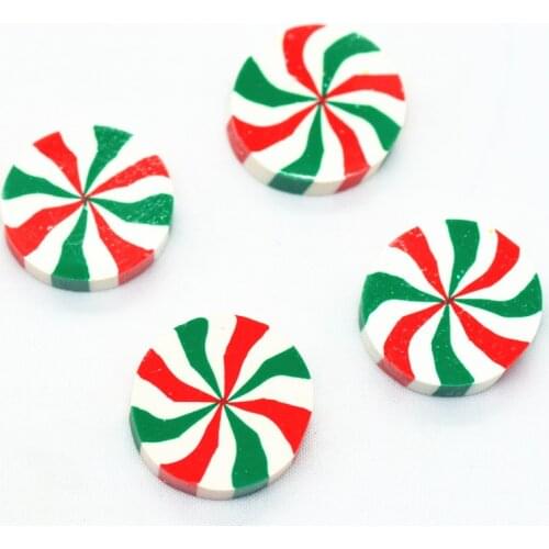 10 PCS 19mm Polymer Clay Christmas Candy Miniatures |Colorful Fake Candy Sweets Cabochons|Dollhouse Candy Miniature Cabochons
