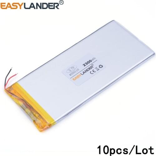 10pcs /Lot 4050110 2300MAH 3.7v lithium Li ion polymer rechargeable battery For MP5 Speaker E-book tablet pc power bank PAD PSP