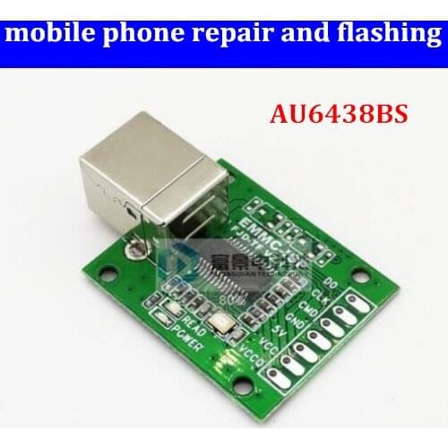 10pcs/lot AU6438BS mobile phone repair and flashing machine to unlock EMMC-ISP flying line artifact tool USB-B communication