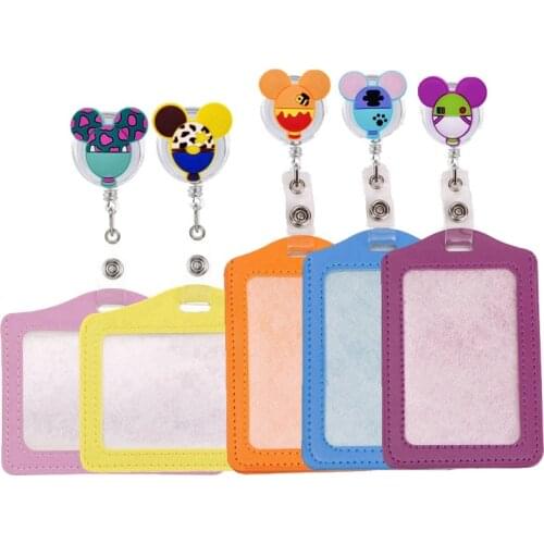 10pcs/lot Cartoon Retractable Badge Reel Lovely Unisex Hospital ID Name Cards Holders Clips for Medical Workers Office Gifts