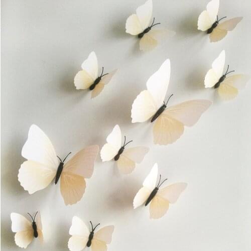 12pcs PVC 3d Butterfly wall decor cute Butterflies wall stickers art Decals home Decoration room wall art