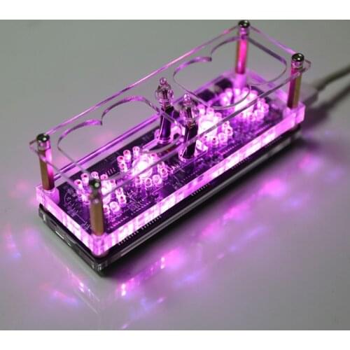 13MA IN-12 Glow Tube Clock 4-Bit DS3231 IN12 Nixie Tube Clock Steampunk Decor Gift with Multicolor RGB LED Backlight