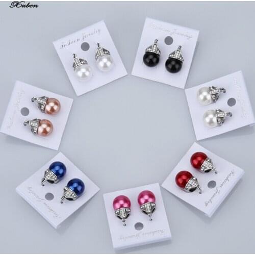 2016 Fashion High Quality Women AAA Pearl Stud Earrings Mirror Design Environmental Charming silver Plated Party for Women