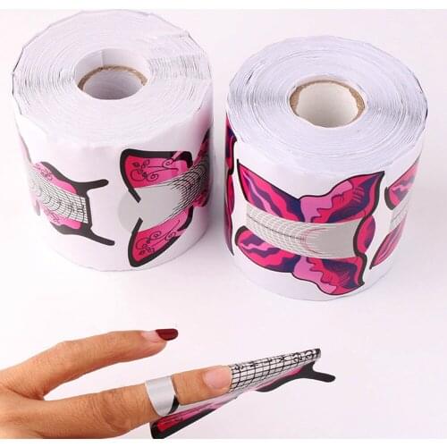 500pcs Nail Forms Extension Acrylic French Curve Sticker UV Gel Building Self-Adhesive Manicure Guide Salon Accessories