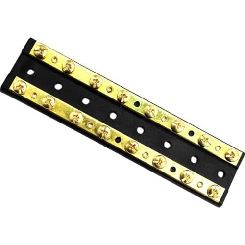 8 Circuit Junction Block 32V 60A Dual Brass Bus Bar Distribution Terminal Block For Truck Car Yacht Boat Trailer RV Camper