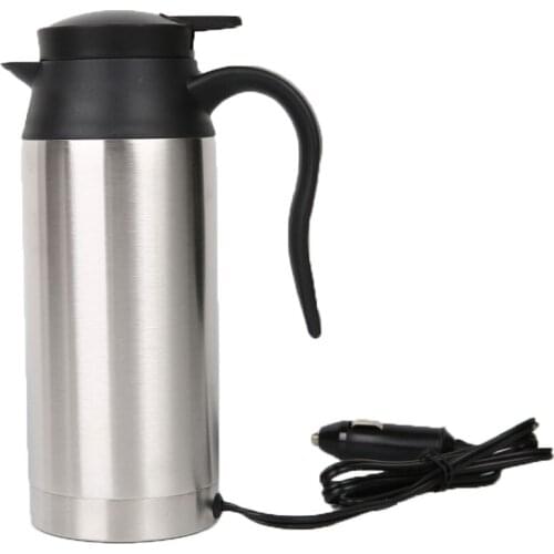 YUEWO 750ML car kettle 12V/24V stainless steel car electric kettle heating insulation car mug travel pot