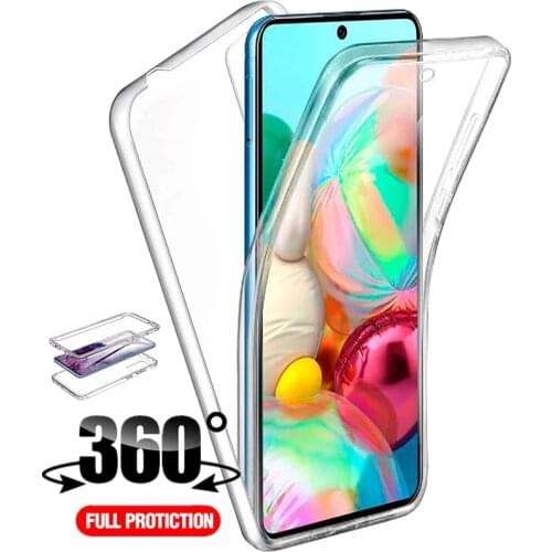 For Samsung Galaxy A32 4G A52 A72 5G 360 Double Crystal Full Cover Cases For Samsung A02 A02S A12 A42 M01 Core M11 M21S M31S M51