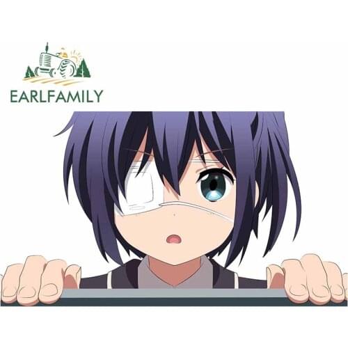 EARLFAMILY 13cm x 7.3cm for Anime Boy with Eye Mask Anime Refrigerator Occlusion Scratch Bumper Decal Windshield VAN Car Sticker