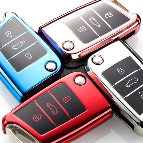 Wear-resistant New Soft TPU Car Key Case Cover For Volkswagen VW Golf 7 mk7 Seat Ibiza Leon FR 2 Altea Aztec For Skoda Octavia