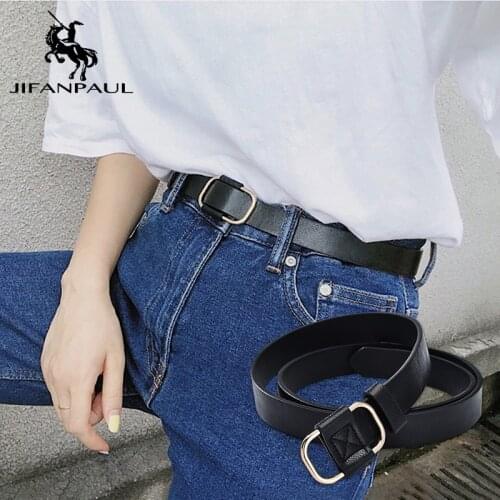 JIFANPAUL Ladies luxury brand retro belt new hollow fashion alloy pin buckle with student jeans punk leather belt free shipping