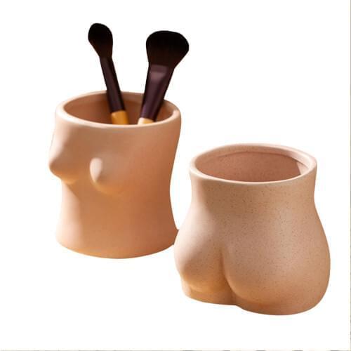 Ceramic Vase Body Shape Art Female Craft Ornament Flower Desktop Plant Container Home Office Home Accessories Ornamental