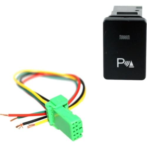 Backlit Parking Symbol Push Button with Wiring Kit ON-OFF Switch for Toyota, Blue