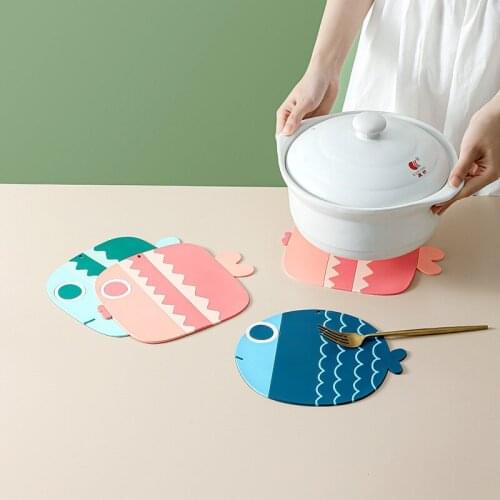 Creative Cartoon Heat Proof Mat Table Cushion Non-Slip Thickened Household Bowl Mat Anti-Scald Coaster Rubber Insulation Pad