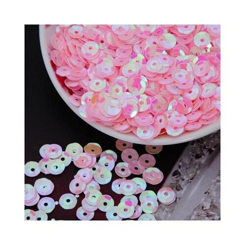 50g(1650pcs) 8mm Cup AB Colors Sequin Round Paillettes Sewing Wedding Craft Pink AB Spangles