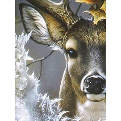 MomoArt 5D DIY Diamond Embroidery Deer Cross Stitch Autumn Diamond Painting Animal Rhinestone Art Home Decorations
