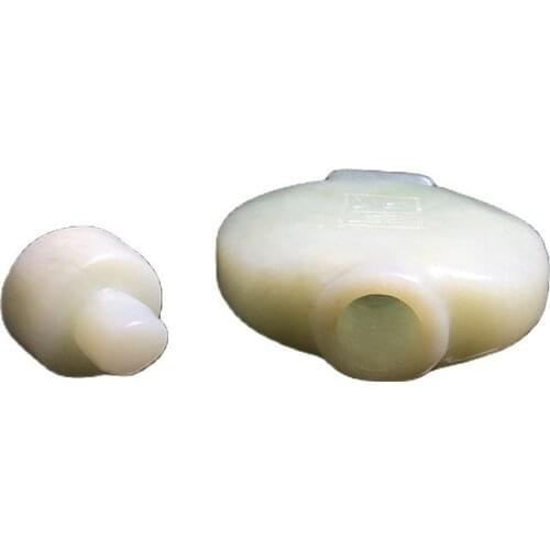 Jade antique snuff bottle, natural jade color, pure hand carved jade pot, ornaments, collection and gifts