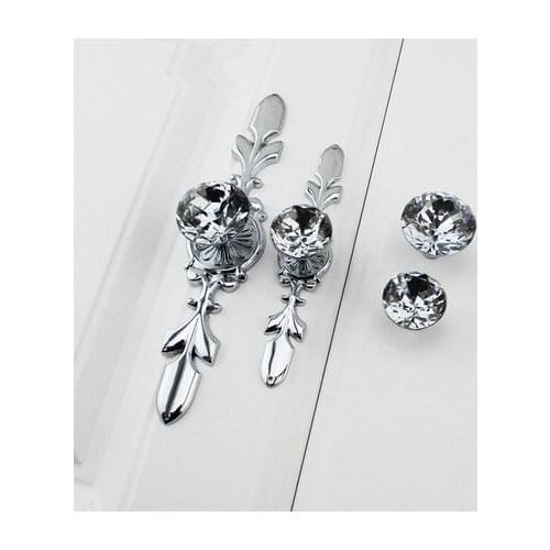 New High Quality European Classic K9 Crystal Single Hole Cabinets drawer Handle/Pull Knob Furniture Handle