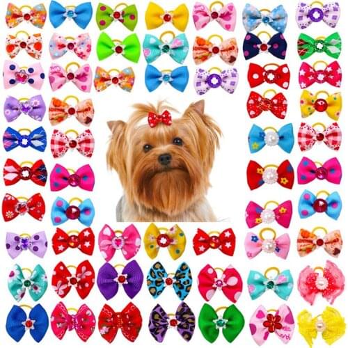 New 5pcs/set Random Color and Style Cute Print Small Dog Hairpin Ribbon Hair Accessories for Dog and Cat Hairpin Pet Supplies