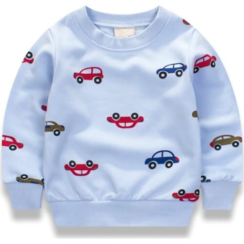 New Cars print Pullover Tee Fall 2017 Autumn Winter Kids Sweatshirt Tops Long Sleeve T-shirt Boys Girls Child Baby 12M2T3T4T6T