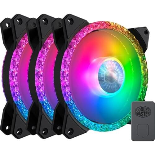 Cooler Master MF120 prismatic 3 in 1 Kit 120mm ARGB case cooling fan, new arrival, diamond cut light effect
